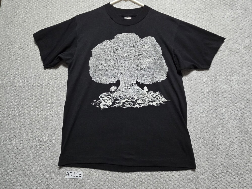 Vintage The Family Tree Of American Rock T-Shirt ~ Women’s L /Unisex ~ Black ~